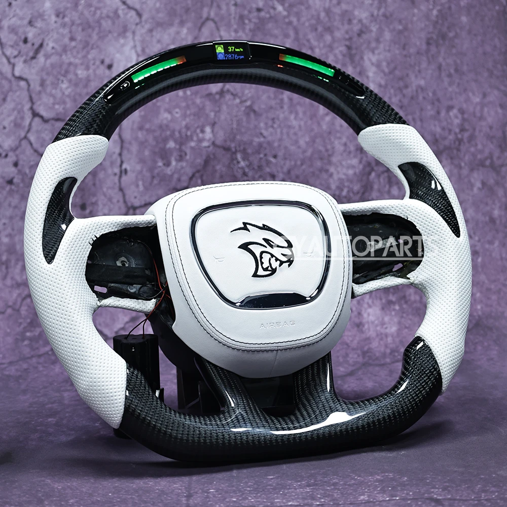 Carbon Fiber LED Steering Wheel For Dodge Charger/Challenger SRT