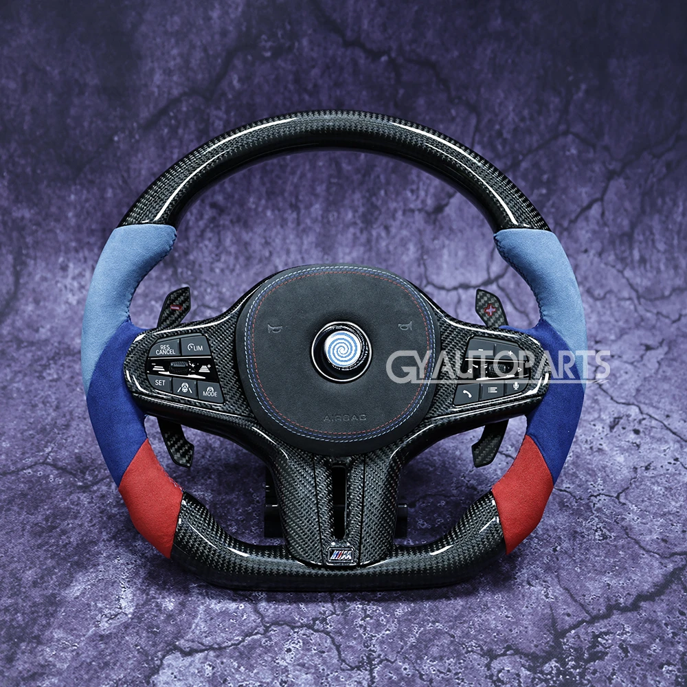Steering Wheel For BMW M1 M2 M3 M4 M5 G Series F40 F44 G20 G21 G28 G22 G29 G80 Three-color Alcantara Customized Sport Wheel