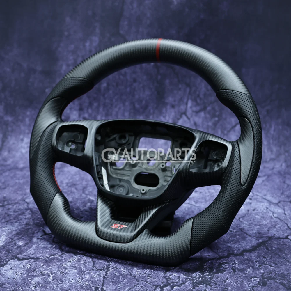 For Ford Focus MK4 Steering Wheel Matte Carbon Fiber Customized Sport Wheel 2018-2021