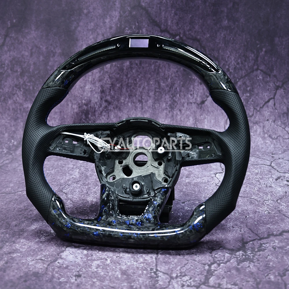 LED Steering Wheel Fit For Audi RS3 RS4 RS5 S3 S4 S5 A3 A4 A5 2016-2022 Customized Forged Carbon Fibr
