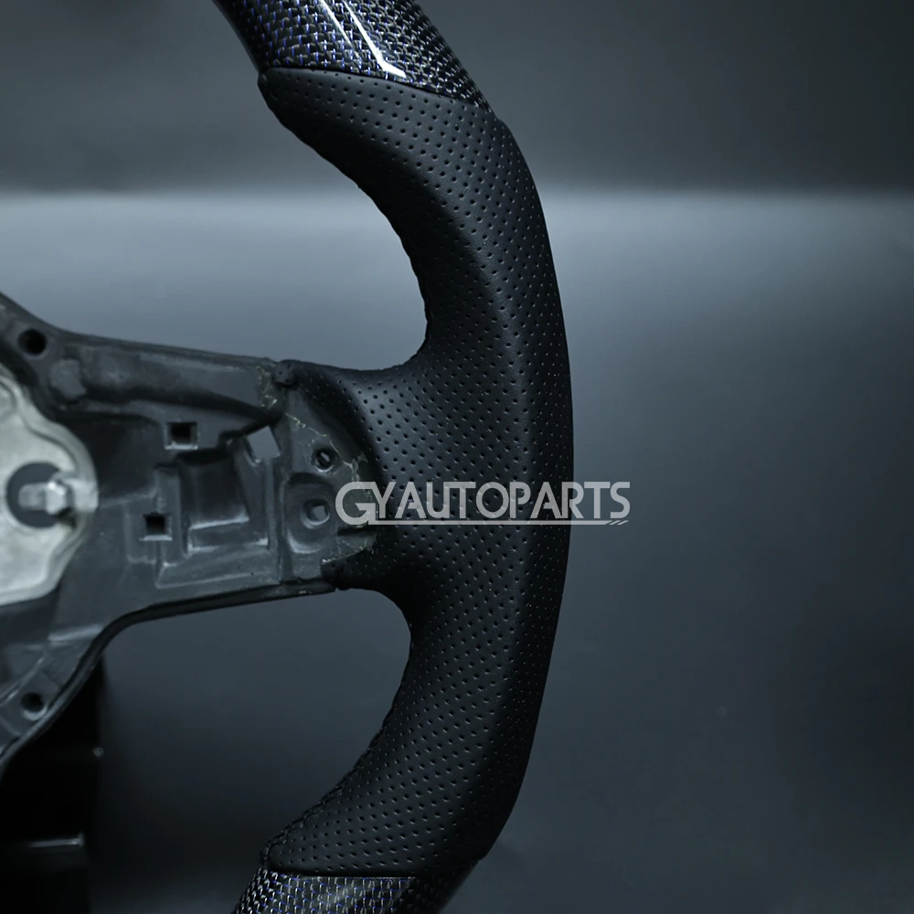 Steering Wheel For VW Golf 7 MK7 Mk7.5 GTI GTD 2014-2017 Blue Gold Wire Carbon Fiber - Image 6