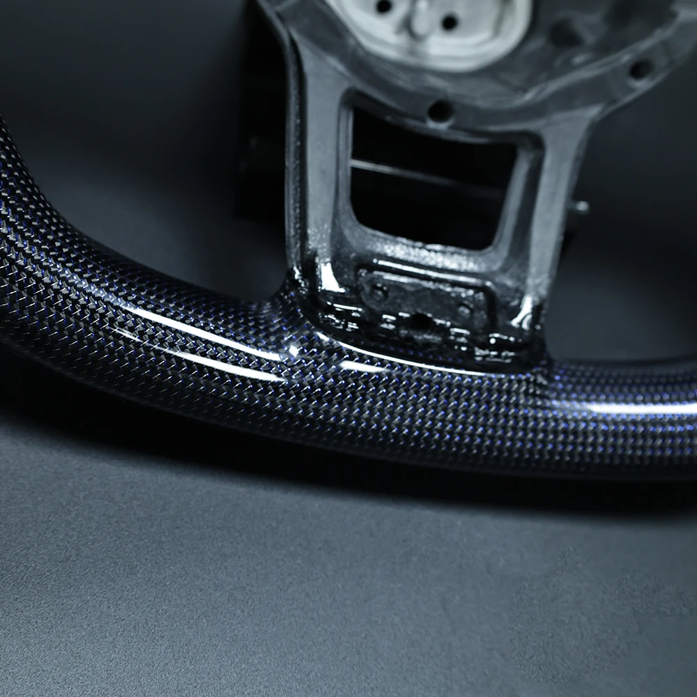 Steering Wheel For VW Golf 7 MK7 Mk7.5 GTI GTD 2014-2017 Blue Gold Wire Carbon Fiber - Image 8