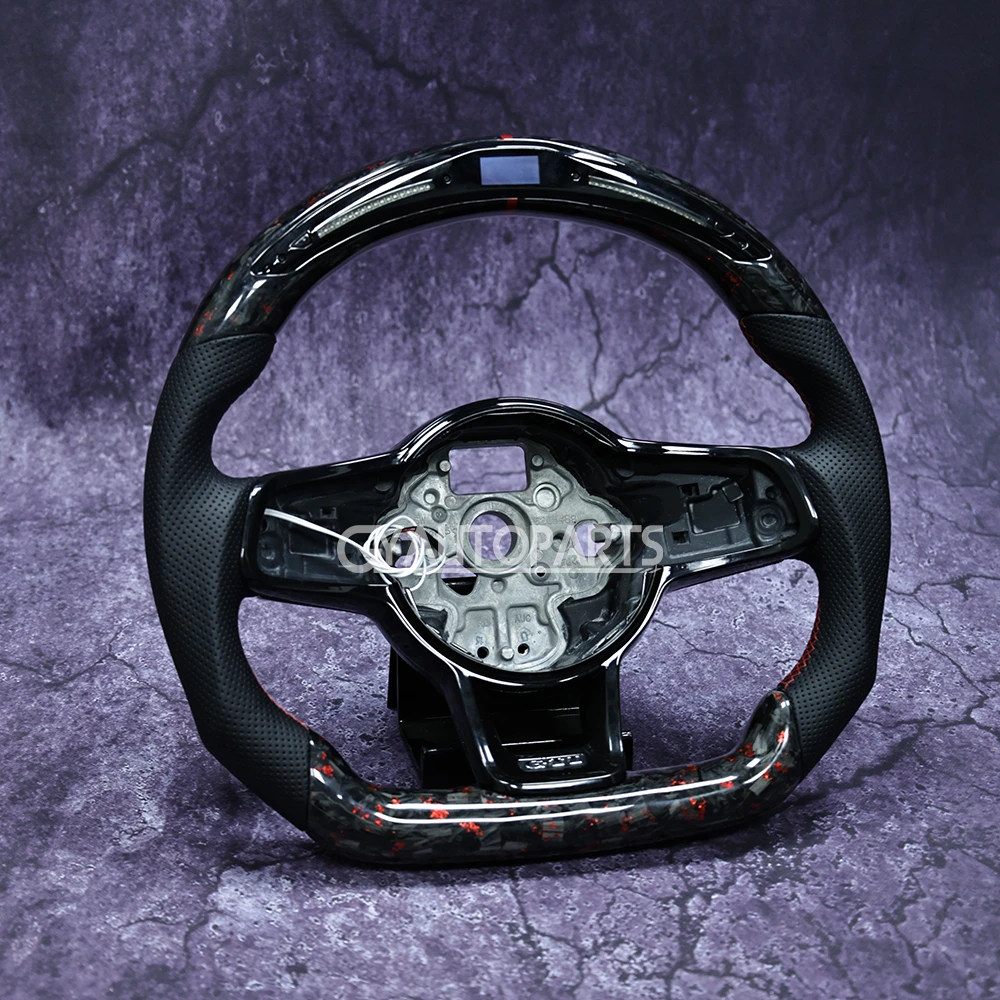 Forged Carbon Fiber Customized LED Steering Wheel For VW Steering Wheel Golf 7 MK7 Mk7.5 GTI GTD