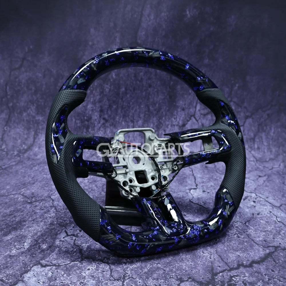 Customized Steering Wheel Fluorescence Forged Carbon Fiber Fit For Ford Mustang - Image 4