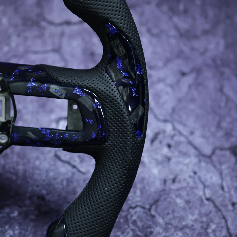 Customized Steering Wheel Fluorescence Forged Carbon Fiber Fit For Ford Mustang - Image 6