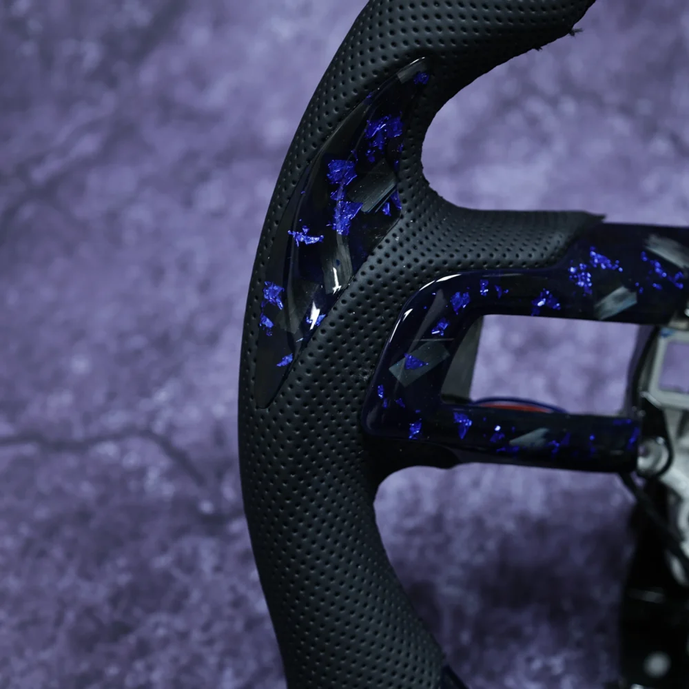 Customized Steering Wheel Fluorescence Forged Carbon Fiber Fit For Ford Mustang - Image 5