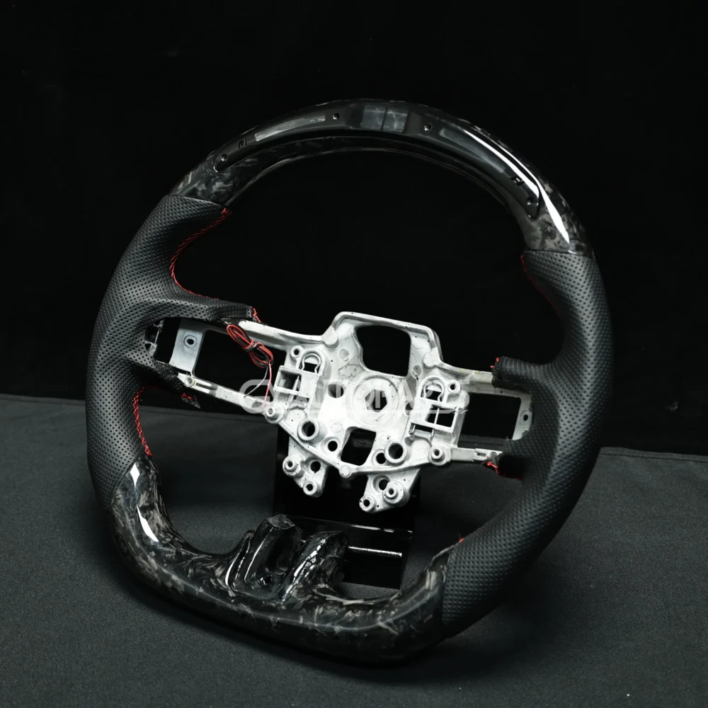 Customized LED Steering Wheel Forged Carbon Fiber Fit For Ford Mustang