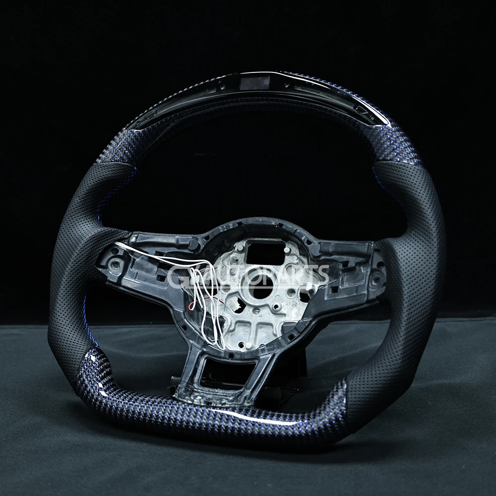 Carbon Fiber Steering Wheel Fit For Golf 7 MK7 Mk7.5 GTI GTD Scirocco Polo GTS R-Line Customized LED RPM Racing Wheel 2014-2017
