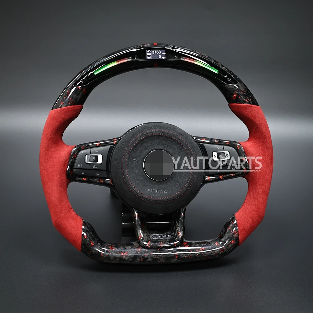 carbon fiber steering wheel for vw golf 7 mk7 mk7.5 r gti gtd gte gts 2014 2017