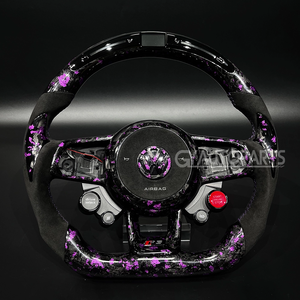 carbon fiber led steering wheel for vw golf 7 mk7 mk7.5 r gti gtd gte gts german tricolor leather (copy)