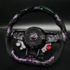 carbon fiber led steering wheel for vw golf 7 mk7 mk7.5 r gti gtd gte gts german tricolor leather (copy)
