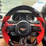 led steering wheel forged carbon fiber for ford mustang 2015 2022