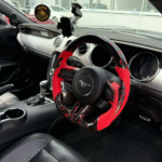 led steering wheel forged carbon fiber for ford mustang 2015 2022