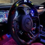 led steering wheel forged carbon fiber for ford mustang 2015 2022