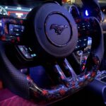 led steering wheel forged carbon fiber for ford mustang 2015 2022
