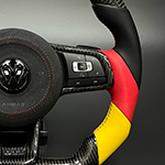 for vw golf 7 mk7 mk7.5 golf r gti gtd gte 2014 2019 led steering wheel forged carbon fiber german tricolor leather