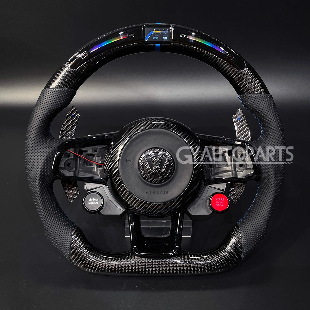 led steering wheel forged carbon fiber for ford mustang 2015 2022 (copy)