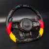 for vw golf 7 mk7 mk7.5 golf r gti gtd gte 2014 2019 led steering wheel forged carbon fiber german tricolor leather
