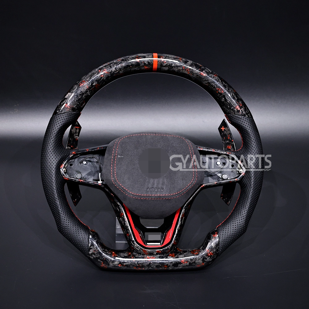 steering wheel fit for vw mk8 gti polo gts r line 2018 2025 forged carbon fiber
