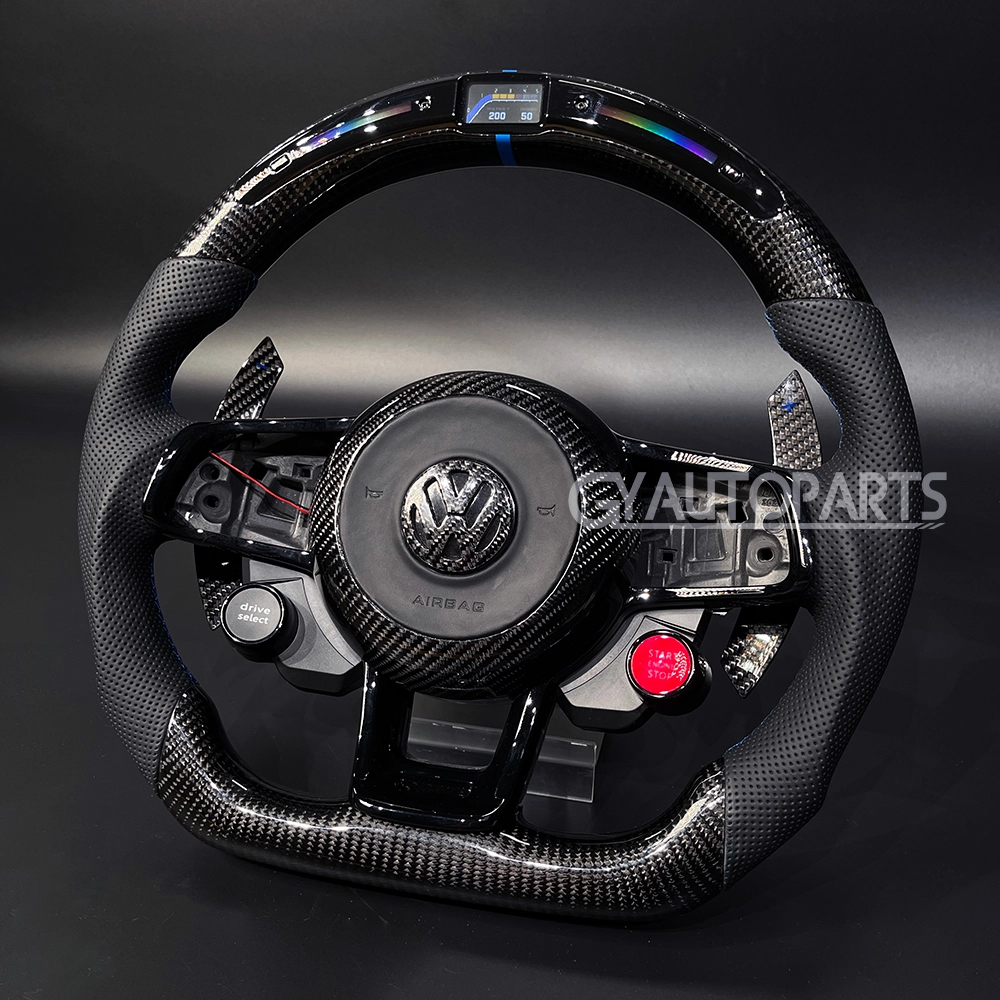 led steering wheel forged carbon fiber for ford mustang 2015 2022 (copy)