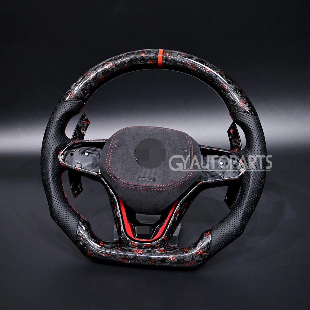steering wheel fit for vw mk8 gti polo gts r line 2018 2025 forged carbon fiber