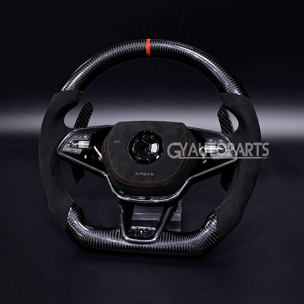 carbon fiber steering wheel for skoda vrs 2020 2024octavia iv rs (copy)