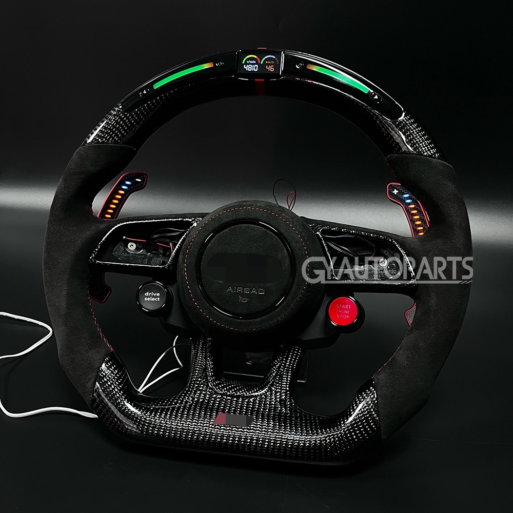 steering wheel fit for audi rs3 rs4 rs5 s3 s4 s5 a3 a4 a5 2016 2022 shift paddles led