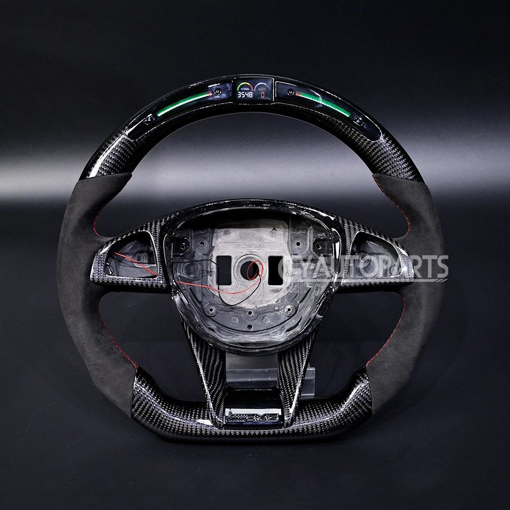 forged carbon led steering wheel for benz mercedes amg c63 c63s e63 a c e cl gl w205 w204 (copy)
