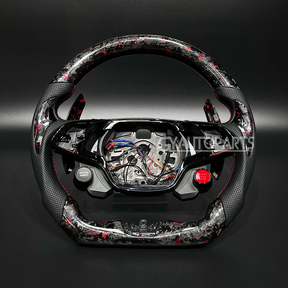 steering wheel for skoda vrs 2020 octavia a8 mk4 enyaq iv rs 2021 karoq customized forged carbon fiber wheel (copy)