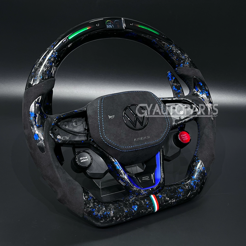 steering wheel fit for vw mk8 gti polo gts r line 2018 2025 forged carbon fiber (copy)