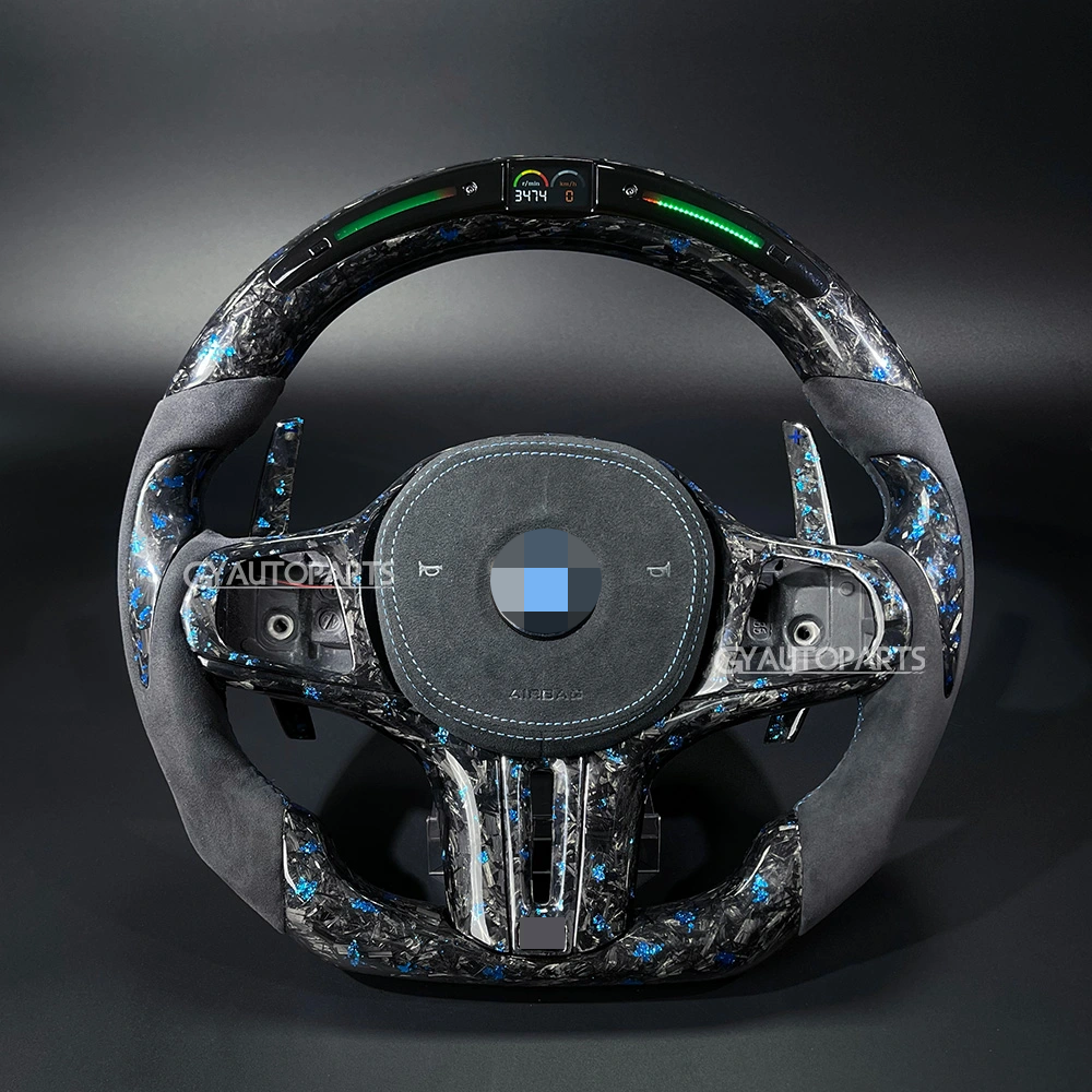 led&alcantara steering wheel carbon fiber for bmw g01 g02 g05 g06 g09 g11 g12 g15 g20 g22 g28 g29 g30 g80 g82 f40 f90