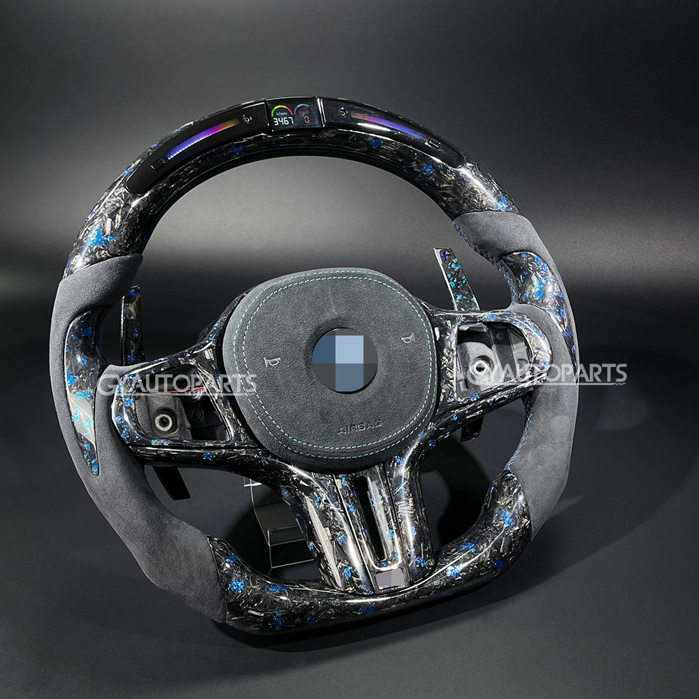 led&alcantara steering wheel carbon fiber for bmw g01 g02 g05 g06 g09 g11 g12 g15 g20 g22 g28 g29 g30 g80 g82 f40 f90