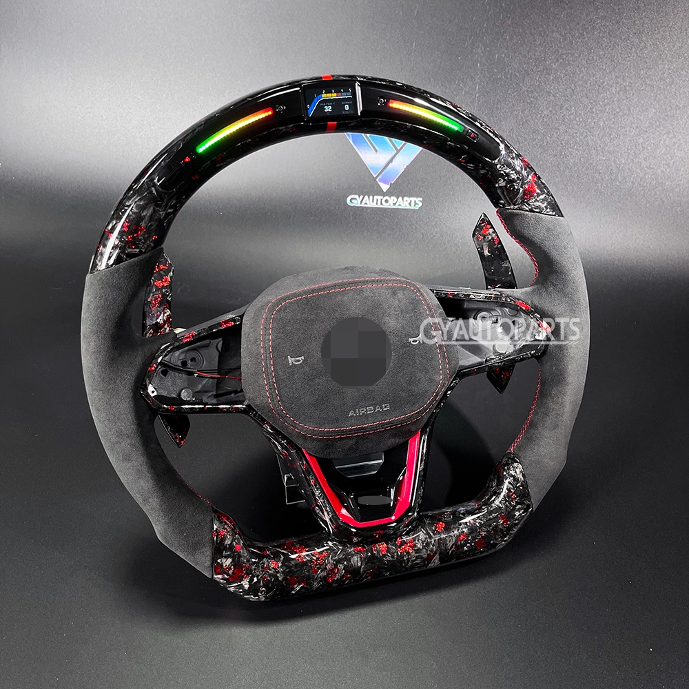 led forged carbon fiber steering wheel fit for vw mk8/8.5 gti polo gts r line