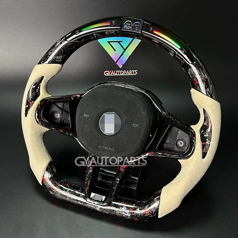 led&alcantara forged carbon fiber steering wheel for bmw g30 g31 g32 x3 g01 x4 g02 m2 g87 m3 g80 m4 g82 g42 g20 m5