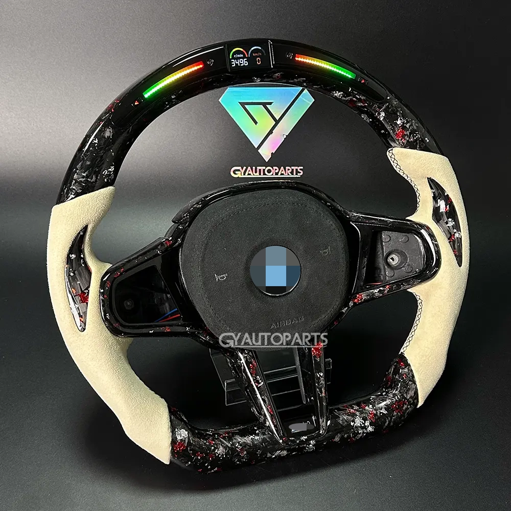 led&alcantara forged carbon fiber steering wheel for bmw g30 g31 g32 x3 g01 x4 g02 m2 g87 m3 g80 m4 g82 g42 g20 m5