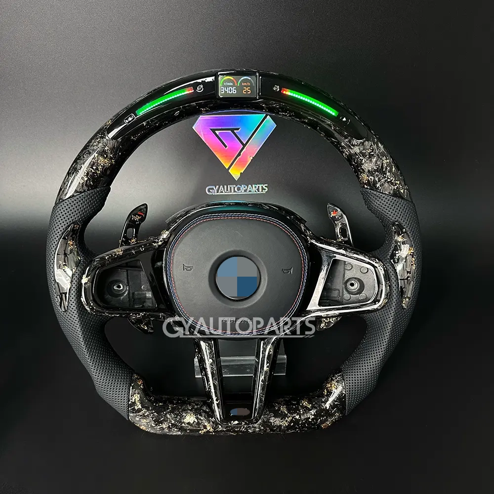 led forged carbon fiber steering wheel for bmw g30 g31 g32 x3 g01 x4 g02 m2 g87 m3 g80 m4 g82 g42 g20 lci m5 f90 g11